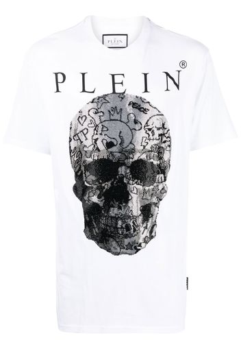 Philipp Plein T-Shirt mit Totenkopf-Print - Weiß