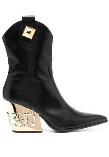 Philipp Plein Gothic Plein Cowboystiefel - Schwarz