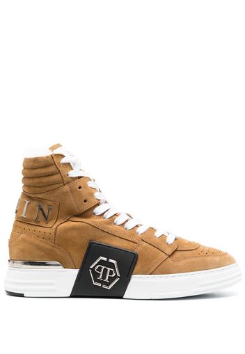 Philipp Plein High-Top-Sneakers mit Logo - Nude