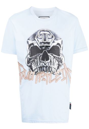 Philipp Plein T-Shirt mit Totenkopf-Print - Blau