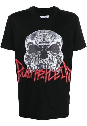 Philipp Plein T-Shirt mit Totenkopf-Print - Schwarz