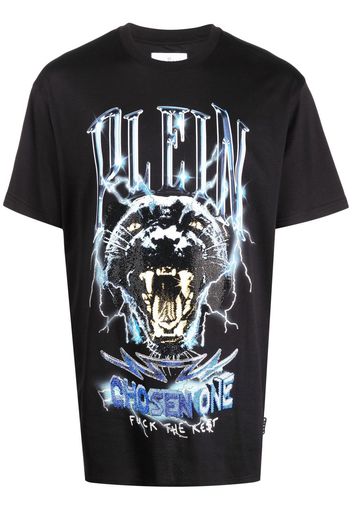 Philipp Plein rhinestone graphic print T-shirt - Schwarz