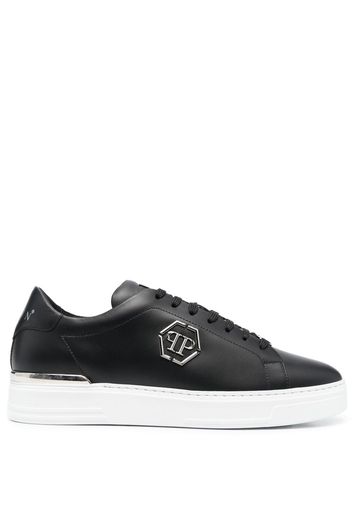 Philipp Plein Hexagon low-top leather sneakers - Schwarz