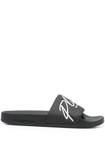 Philipp Plein logo-print slides - Schwarz