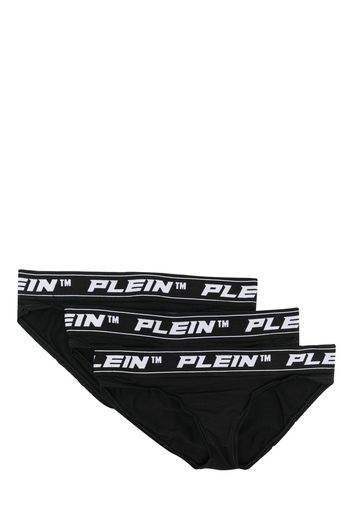 Philipp Plein 3er-Set Slips mit Logo - Schwarz