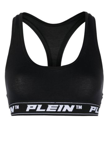 Philipp Plein logo-underband sports bralette - Schwarz