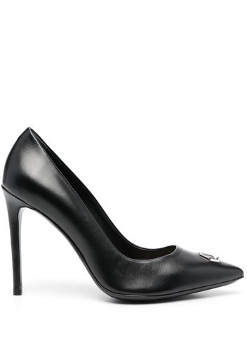 Philipp Plein logo-plaque 100mm heeled pumps - Schwarz