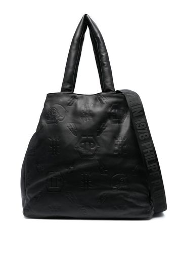 Philipp Plein embossed monogram tote bag - Schwarz