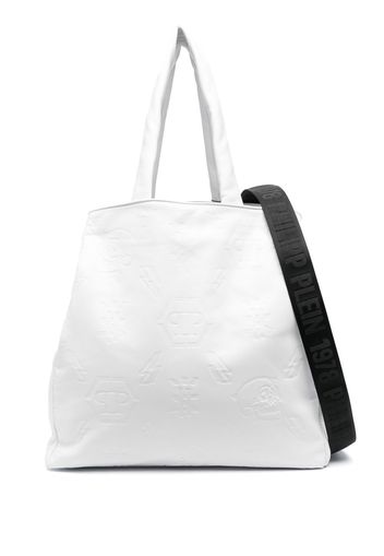 Philipp Plein embossed monogram tote bag - Weiß