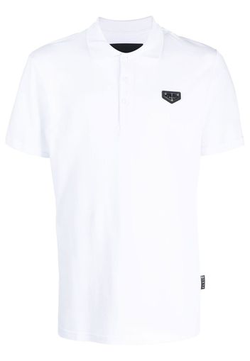 Philipp Plein logo-plaque polo shirt - Weiß