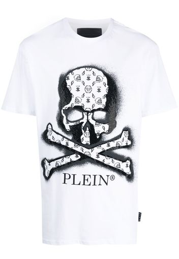 Philipp Plein skull-print rhinestone T-shirt - Weiß