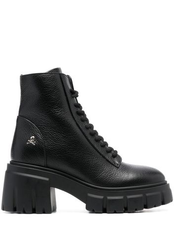 Philipp Plein Stiefeletten mit Shearling-Futter - Schwarz