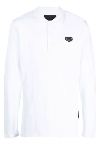 Philipp Plein logo-plaque polo shirt - Weiß