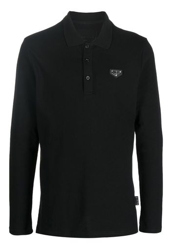 Philipp Plein logo-plaque polo shirt - Schwarz