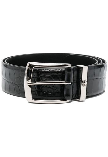 Philipp Plein crocodile-embossed leather belt - Schwarz