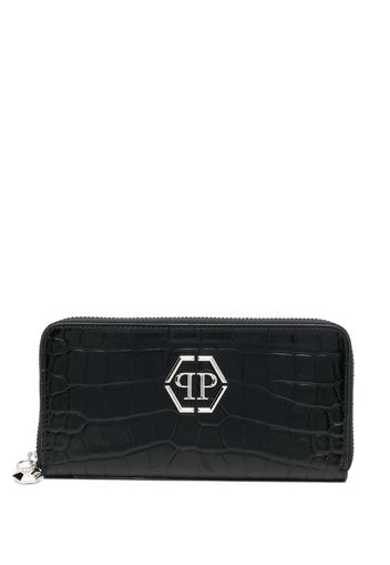 Philipp Plein crocodile-embossed leather purse - Schwarz