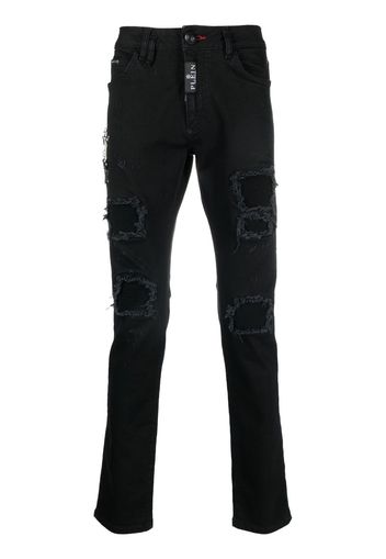 Philipp Plein Slim-Fit-Jeans im Distressed-Look - Schwarz