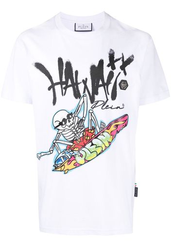 Philipp Plein T-Shirt mit Hawaii-Print - Weiß