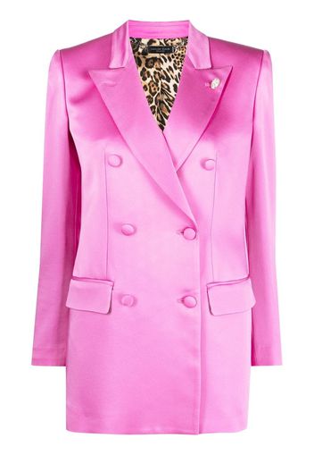 Philipp Plein Doppelreihiger Satinblazer - Rosa