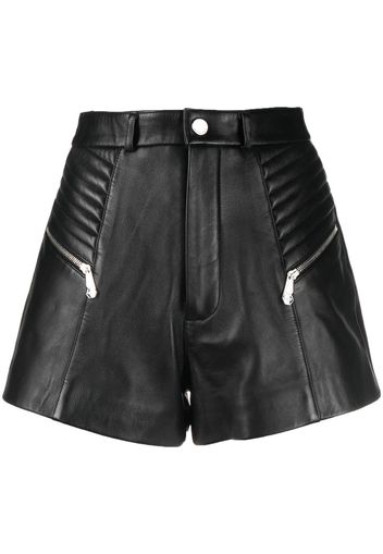 Philipp Plein Shorts aus Leder - Schwarz