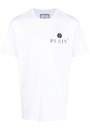 Philipp Plein logo-plaque cotton T-shirt - Weiß