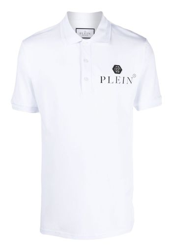 Philipp Plein logo-plaque polo shirt - Weiß