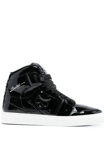 Philipp Plein Super Street Skull Bones High-Top-Sneakers - Schwarz