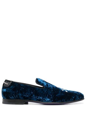 Philipp Plein Slipper mit Totenkopf - Blau