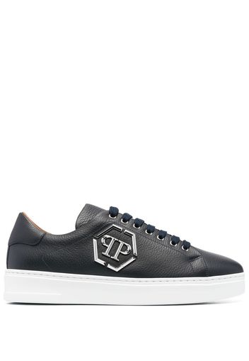 Philipp Plein leather low-top sneakers - Blau