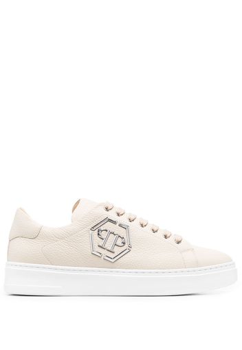 Philipp Plein low-top leather sneakers - Nude