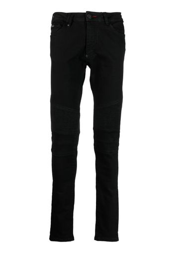 Philipp Plein mid-rise biker jeans - Schwarz