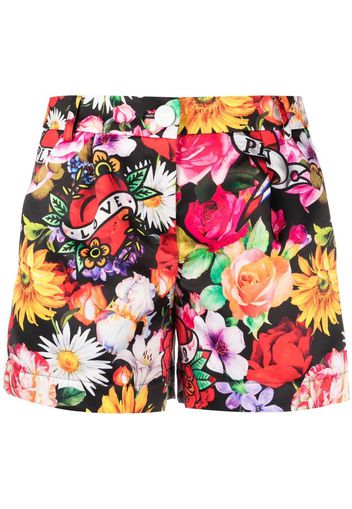 Philipp Plein Love Flowers Shorts - Schwarz