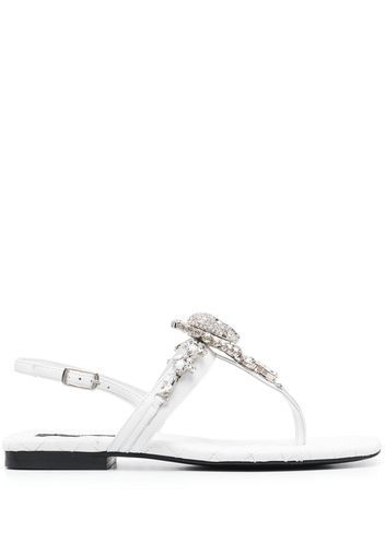 Philipp Plein Sandalen mit Kristallen - Weiß