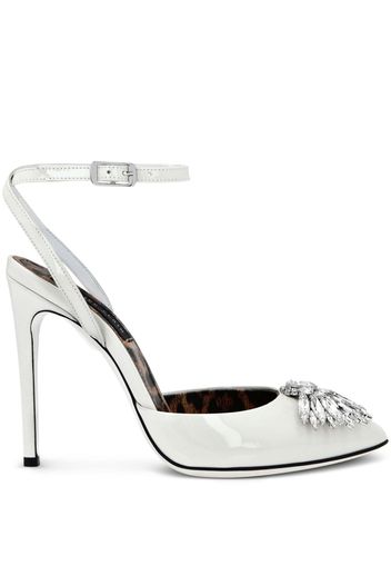 Philipp Plein Vernice 120mm leather sandals - Weiß