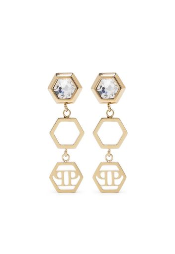 Philipp Plein Hexagon Lux drop earrings - Gold