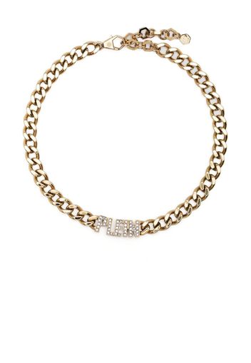 Philipp Plein embellished-logo chain necklace - Gold