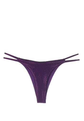 Philipp Plein String mit Kristallen - Violett