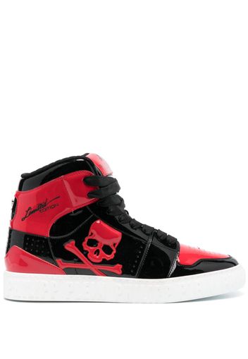 Philipp Plein Skull & Bones High-Top-Sneakers - Schwarz