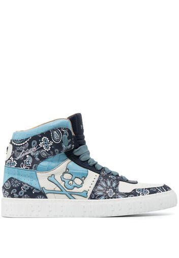 Philipp Plein High-Top-Sneakers mit Paisley-Print - Blau