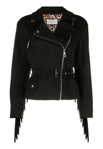 Philipp Plein Bikerjacke mit Nieten - Schwarz