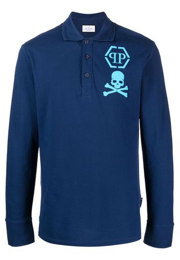 Philipp Plein Poloshirt mit Logo-Print - Blau