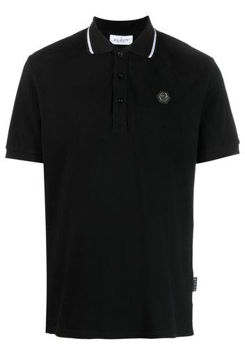 Philipp Plein Poloshirt mit Totenkopfmuster - Schwarz