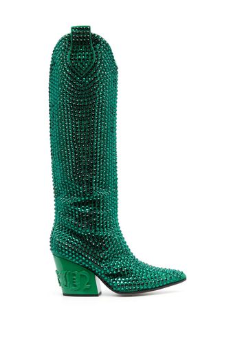 Philipp Plein Stiefel mit Kristallen 75mm - Grün