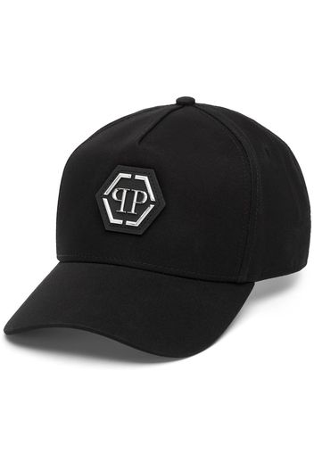 Philipp Plein logo-plaque cotton baseball cap - Schwarz