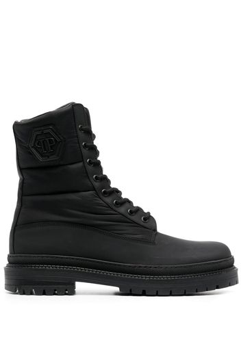 Philipp Plein Stiefel mit Logo-Prägung - Schwarz