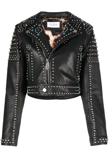 Philipp Plein Bikerjacke mit Nieten - Schwarz