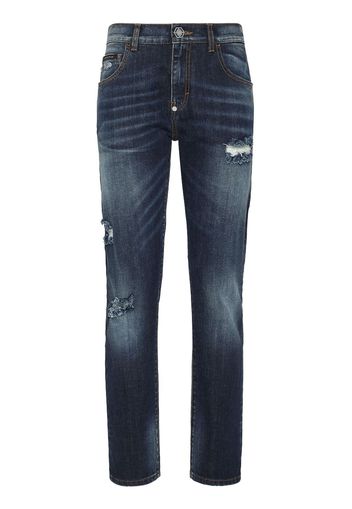 Philipp Plein Jeans in Distressed-Optik - Blau