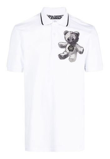 Philipp Plein Poloshirt mit Teddy - Weiß