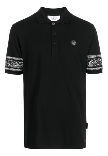 Philipp Plein Poloshirt mit Bandana-Print - Schwarz