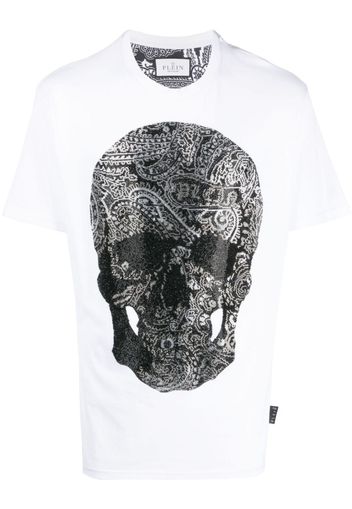 Philipp Plein T-Shirt mit Totenkopf-Print - Weiß